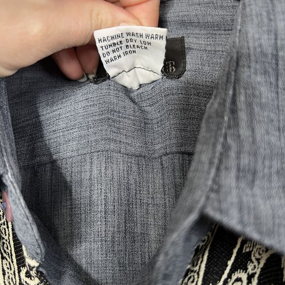 Vintage Husky Club Shirt Button Up Gray Blue Embroidered Men's Size Large - Picture 11 of 11